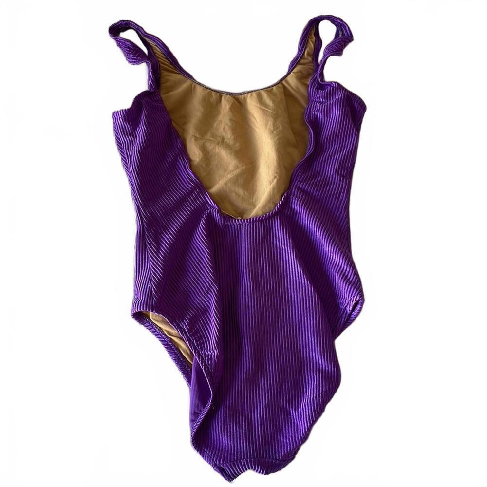 Vintage ribbed purple one piece - Picture 2 of 4
